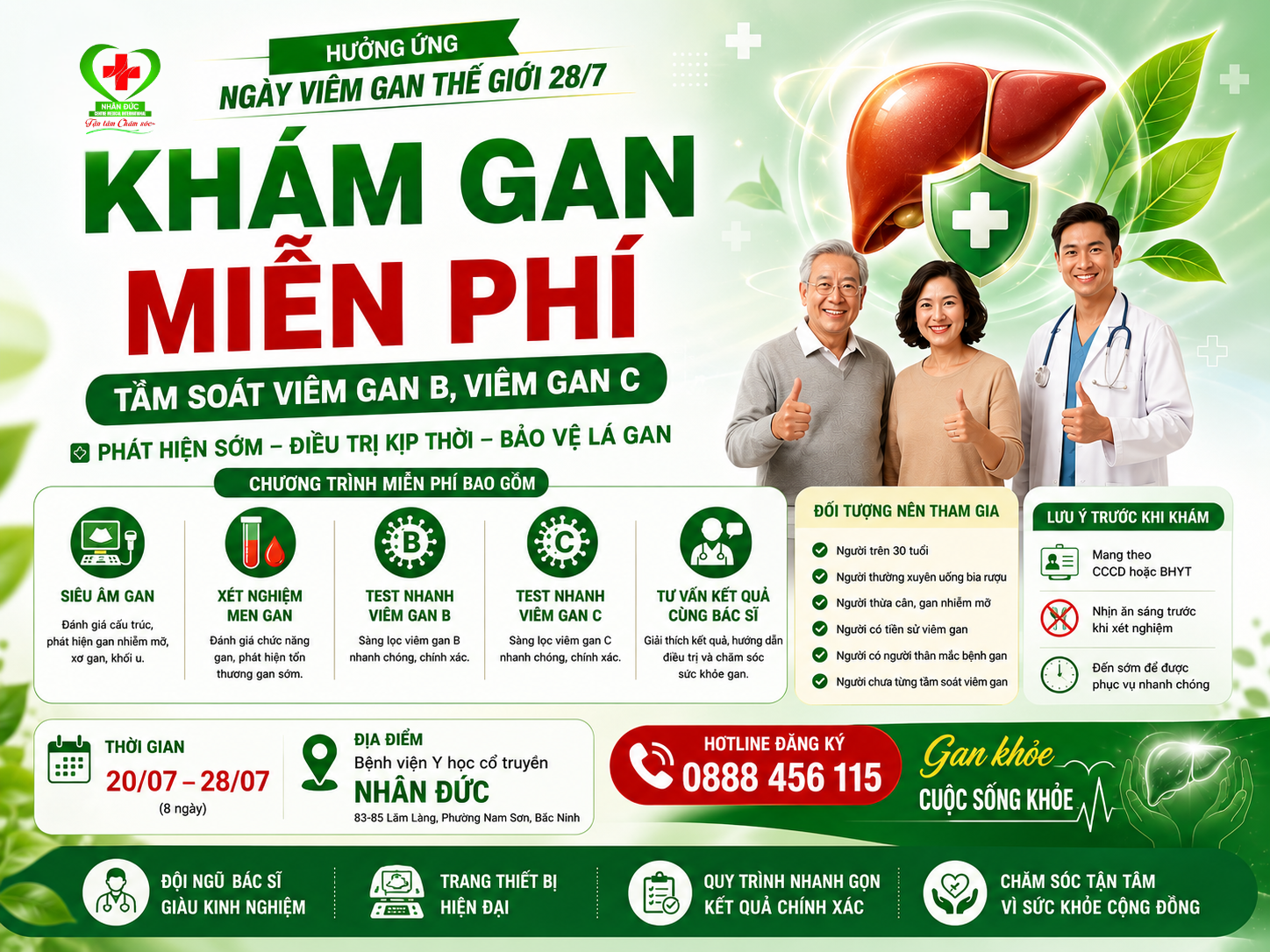 Khám gan miễn phí tại Bắc Ninh | Tầm soát viêm gan B, C nhân Ngày Viêm gan Thế giới 28/7